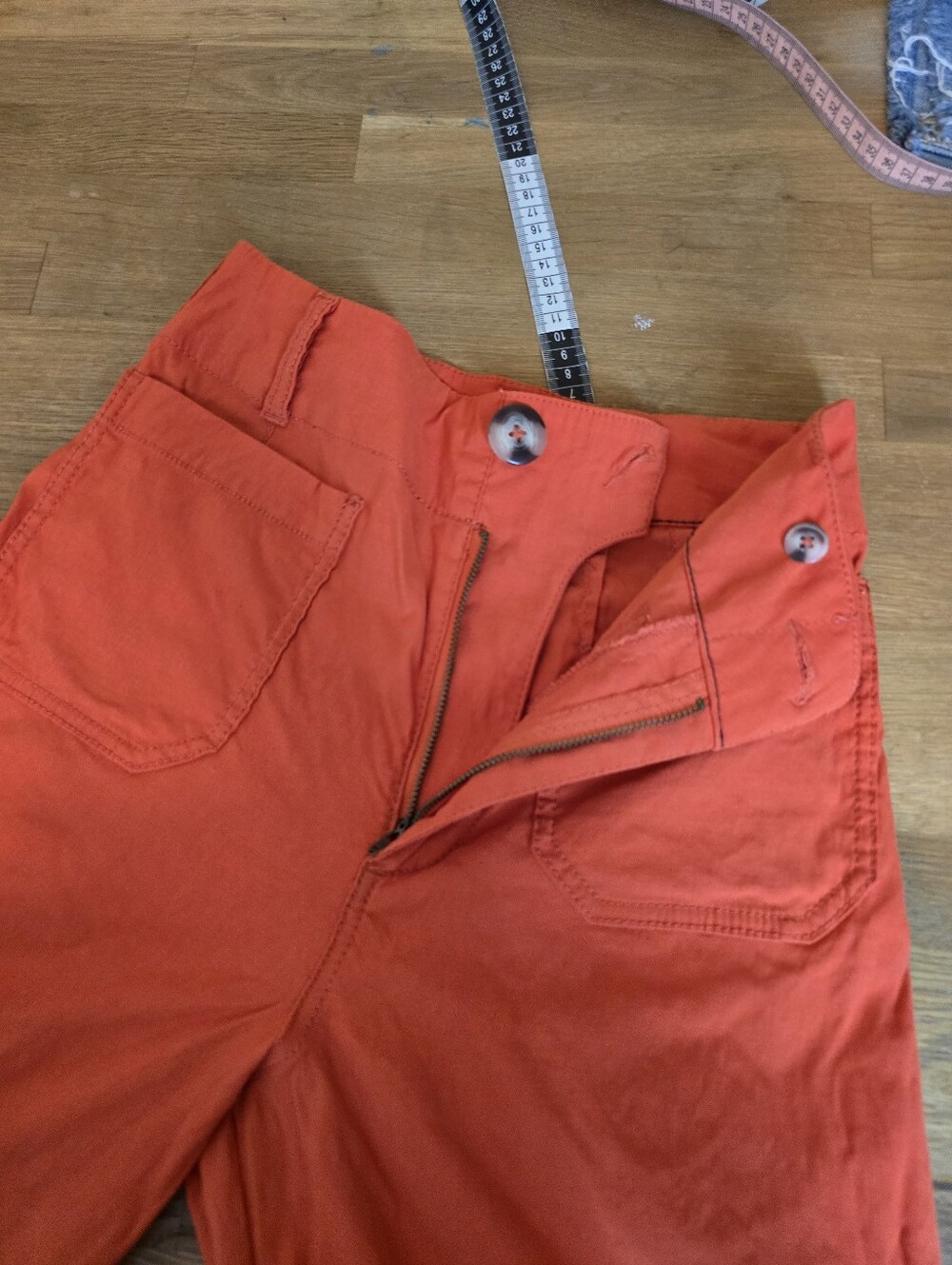 Anthropologie Maeve The Colette Wide Leg Pants Orange 26 Magic Fabric Crop - Picture 9 of 12